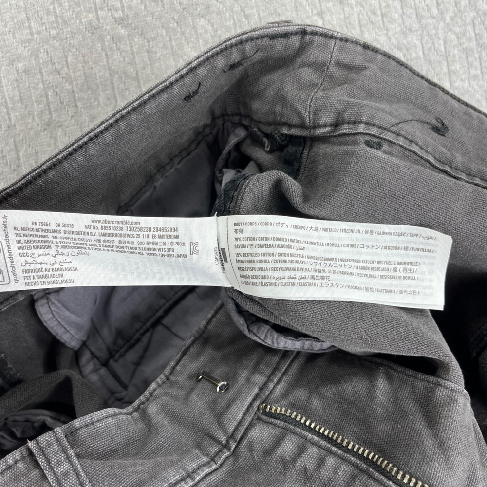 Abercrombie & Fitch Cargo Pants Men 30x32 Fits 31x29 Grey Nicole Benefield HFR - Picture 9 of 9